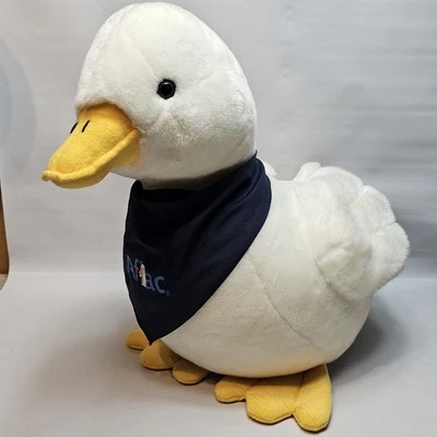 Jumbo Aflac Duck 填充动物毛绒带蓝色头巾大号 21 x 24 英寸不起作用 — 第 1/4 张图片