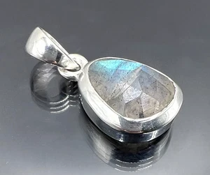 TOPMK-SCHMUCK ANHÄNGER 925/-SILBER, RHODINIERT, LABRADORIT - Bild 1 von 4