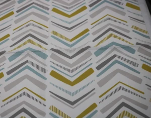 Kravet 26"x26" Fabric Remnant "Chevron" Color: Mineral, Blue/Greys/ - Picture 1 of 8