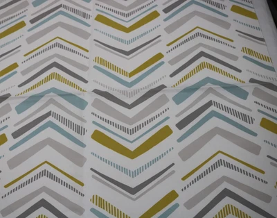 Kravet 26"x26" Fabric Remnant "Chevron" Color: Mineral, Blue/Greys/ - Image 1 of 4