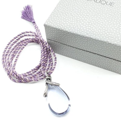 Lalique Perle de Ronce Pendant Necklace Drop Blue Purple Glass elegant E156 - Image 1 of 4