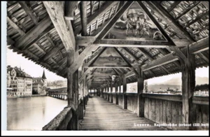 LUZERN Schweiz ~50/60er J. Kapellbrücke Bridge Suisse - Picture 1 of 1