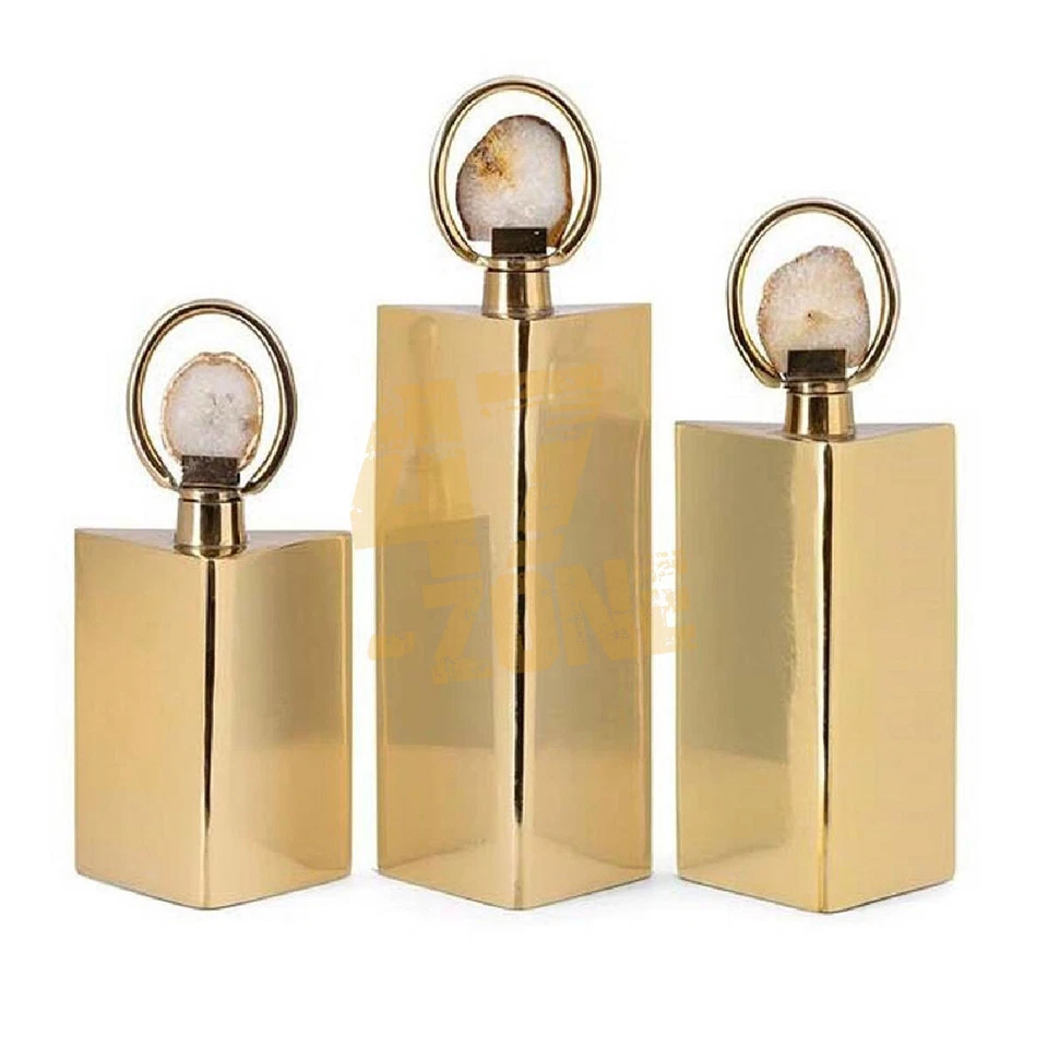 S/3 Nk Ravi Botellas Decorativas Dorado Interior Exterior Mesa Decoración del Hogar Foto 1 de 1