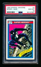 1990 IMPEL MARVEL UNIVERSE #2 SPIDER-MAN DARK SUIT SUPER HEROES PSA 10 GEM MINT!
