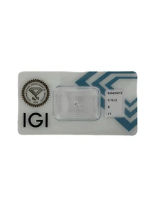Loose IGI Certified Natural 0.15ct Round Brilliant E I1 Diamond - Picture 1 of 3