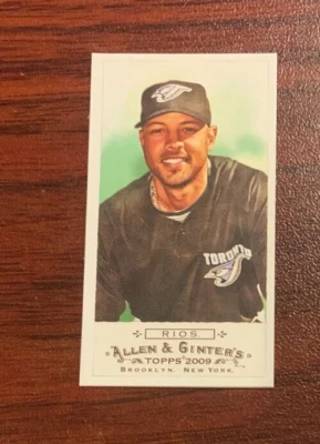 2009 Topps Allen & Ginter #55 Alex Rios Bazooka Red Back Mini 21/25 多伦多 — 第 1/2 张图片