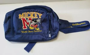 Vintage Disney Mickey Mouse World Class Character Embroidered Blue Fanny Pack - Picture 1 of 5