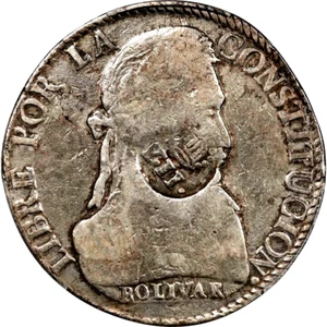 1834 - 37 Philippines Type VI Countermark 1831 PTS JF Bolivia 8 Soles PCGS F15 - Picture 1 of 4