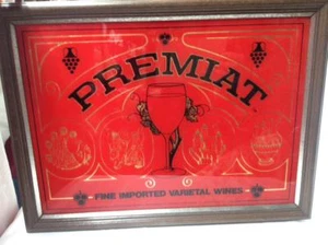 Vintage Premiat fein importiert Sorte Wein gerahmt Bar Schild 1970-1980 Rumänien - Bild 1 von 1