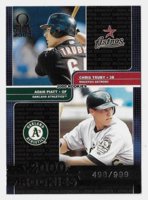 2000 Pacific Omega Rookies #229 Chris Truby/Adam Piatt /999 Astros/Athletics RC - Image 1 of 2