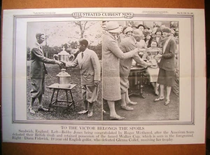 1930 ICN Poster 12.5x19 Bobby Jones Roger Wethered Golf Walker Cup Champs - Picture 1 of 2