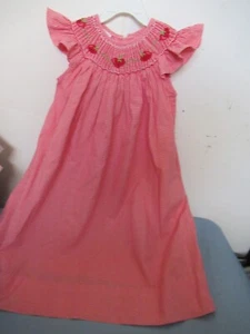 Vestido P56 Niñas Rojo y Blanco Cuadros Calado a Mano Talla 4 - Imagen 1 de 16