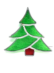 DE COLECCIÓN VITRAL VERDE ÁRBOL DE NAVIDAD ATRAPASOL 5 PULGADAS - Imagen 1 de 3