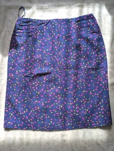 Laura Ashley skirt 16 Womens knee length Blue Purple ditsy Pencil summer ladies - Picture 1 of 10