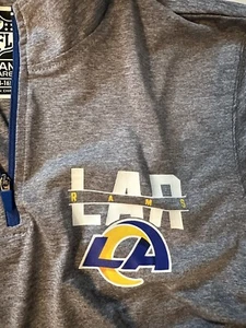 Youth Los Angeles Rams NFL Team Apparel LA Pullover Sweatshirt 1/4 Zip Grey EUC - Picture 1 of 6