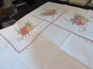 Embroidery Vintage Card-table Cover. Strawberries **FREE SHIPPING - Picture 1 of 8