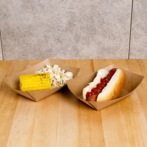 2lb Kraft Paper Food Trays Disposable Food Serving Tray - Picture 1 of 2