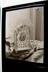 tolles altes Negativ - tolle alte Wanduhr Laubsägearbeit - 1910-20 ??? - Picture 1 of 1
