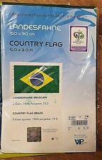 Brasilien Fahne Flagge 150 x 90 cm mit 2 Befestigungs-Ösen 100 % Polyester NEU  