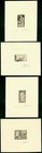 Laos 1957 Buddhism set DIE PROOFS black