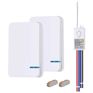 Wireless Light Switch 3 Way Lamp Remote Control Mini Transmitter + Receiver Kit - Picture 1 of 12