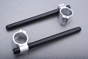 Black Pair of Clip Ons Handlebars 45mm HONDA CBR 900 RR 900RR SC28 1992-1993 - Picture 1 of 4