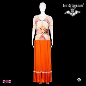 couture dress woman clothing summer luxury cocktail ethnic indian orange casual - Picture 1 of 24