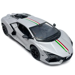 1:24 Lamborghini Revuelto Model Car Diecast Toy Cars 2 Doors Hood Open Silver - Picture 1 of 12