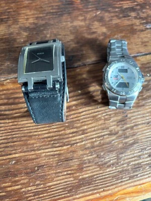 1 x CAT WATCH  Quartz R4 144  & 1 X Guess Messenger leather band watch - Image 1 of 4
