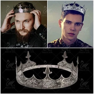 King Crown Hair Hoop Prince Crowns Western Round Tiaras Hair Ornaments - Picture 1 of 8