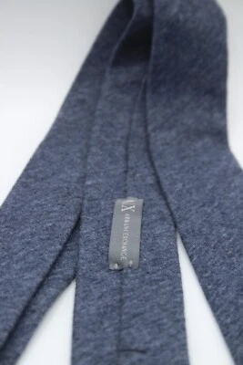 Armani Exchange Skinny Tie Blue Cotton Blend Pencil Narrow Modern Mens Neckwear - Image 1 of 4