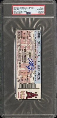 Mike Trout SIGNED MLB Debut Ticket Stub 7/8/11 LA Angels PSA 10 GRADED AUTOGRAPH - Image 1 of 2