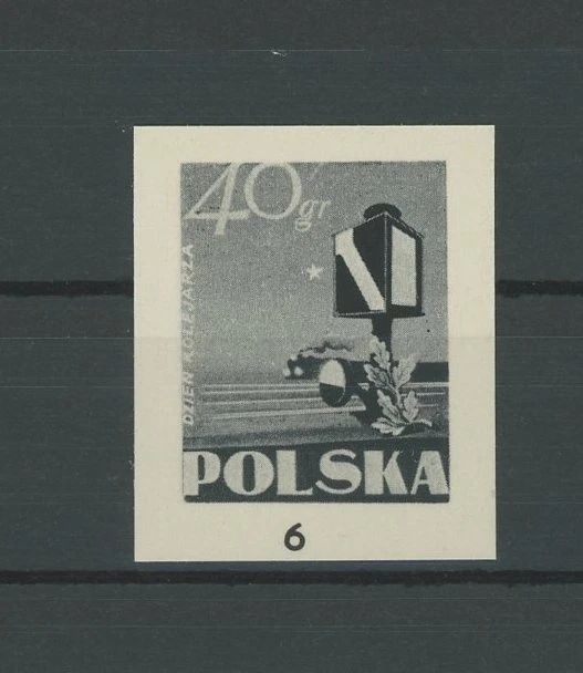 POLONIA IMPRESIÓN NEGRA 1958 ¡RARO!! SEÑAL TREN FERROCARRIL /m1924 Foto 1 de 1