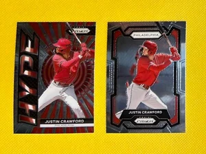 JUSTIN CRAWFORD 2024 Panini Prizm #180 and 2024 Panini Prizm HYPE #1 - Picture 1 of 2
