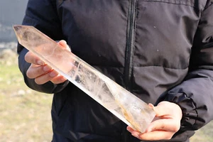 1,31 kg natürlicher Rauchquarz Obelisk Quarz Kristall Stabspitze Reiki Heilung WA551 - Bild 1 von 14