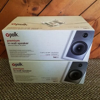 Pair of Polk Premium In-Wall Speaker 7 1/4" x 12 3/4" Item No. IW65 New In Box 2 - Image 1 of 4