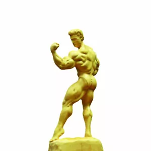 Mann männlich Bodybuilder muskulös Art Dec Buchsbaum Handarbeit Skulptur Figur Statue - Bild 1 von 10