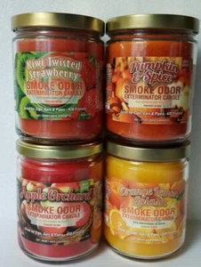 Smoke Odor Exterminator 13oz Jar KiwiTwistedStrawberry Assorted Set of 4 Candles - Picture 1 of 5