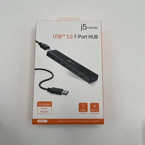 j5create 7-Port Powered USB 3.0 Data Hub - 5 Gbps - 3.3 ft Cable - NEW SEALED! - Picture 1 of 5