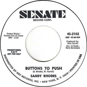 Sandra Rhodes - Buttons To Push (7") (Near Mint (NM or M-)) - 1823854975 - Picture 1 of 1