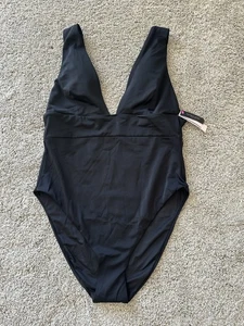 Nuevo con etiquetas Traje de baño de una pieza Victorias Secret XL negro acolchado correa ancha natación  - Imagen 1 de 5