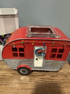 Remolque de camping rojo retro calentador de cera Scentsy Navidad vacaciones cámper *retirado* Foto 1 de 4