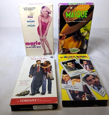 4-Pack VHS – Comédies Cultes VF (Le Masque / Marie / Mr Bean / Voici Polly) - Image 1 of 4