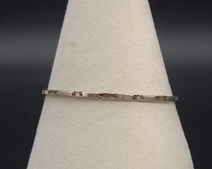 Vintage Thin Sterling Silver Bangle Bracelet STAMPED. - Picture 1 of 5