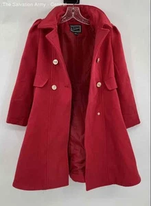 Rothschild Girls Red Collared Long Sleeve Double-Breasted Pea Coat Size M 10/12 - Picture 1 of 6