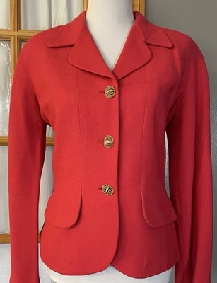 Chaqueta Blazer De Colección Informal Esquina Lana Talla 8 Botones Rojos Carrera Academia Hecha en EE. UU. Foto 1 de 4