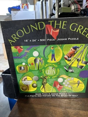 “Around the Green” History of Golf 500 Piece Puzzle Fun Facts Sports 18x24 new - Image 1 of 4