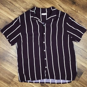 Pacsun Men Sz XL Purple White Striped Button Up Shirt *Flaws *Read - Picture 1 of 11