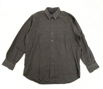Nautica Shirt Mens 16.5 34/35 Dark Gray Button Up Heather Twill Dressy Casual - Image 1 of 4