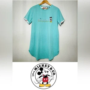 Vintage Mickey & Co Nachthemd Sleepshirt Loungewear Waffelmuster Disney Damen M - Bild 1 von 7